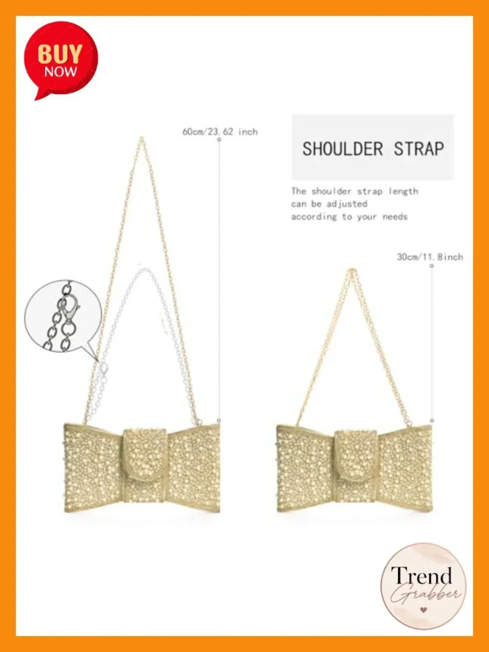 Pearl Rhinestone Bow Flip Clutch Evening Bag with Chain Strap